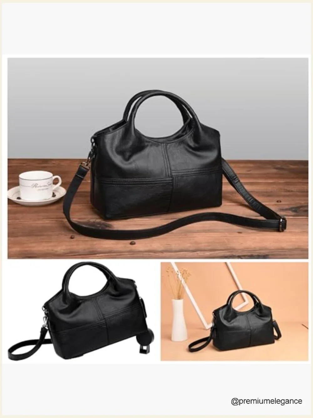 Leather Hobo Bag Shoulder Tote Satchel Handbag Purse Women